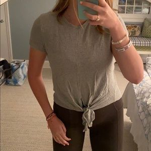 made wall grey tied crop top
